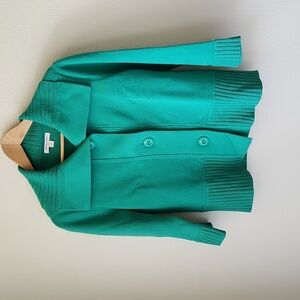 Banana Republic Cardigan Sweater Women Sz Small Shawl Collar 3/4 Sleeve Green